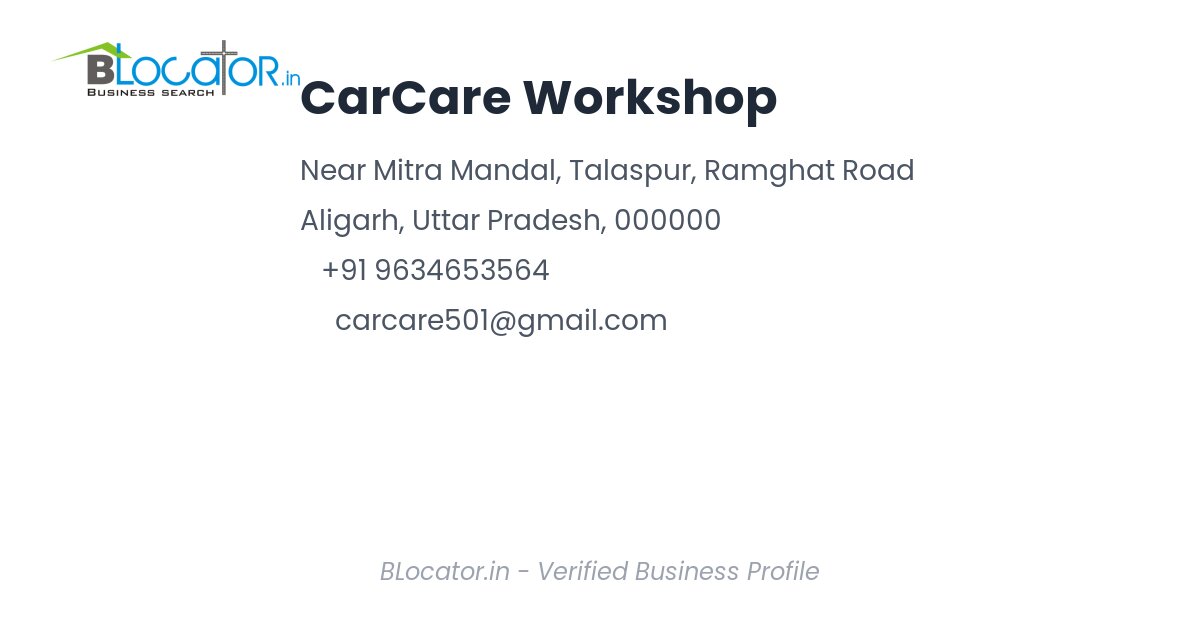 CarCare Workshop Storefront