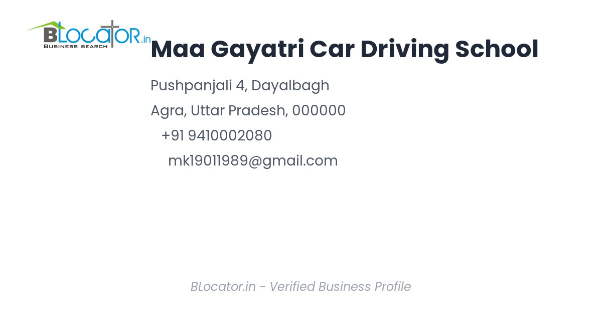 Maa Gayatri Car Driving School Storefront
